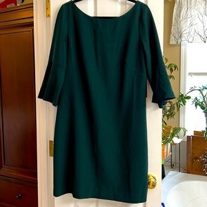Vince Camuto bell sleeve shealth dress deep green size 16